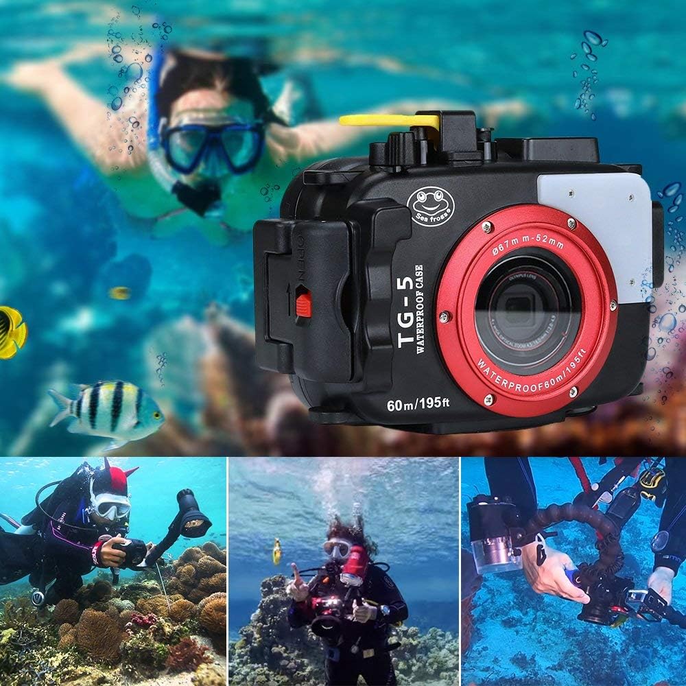 Waterproof Underwater Diving Housing Case for Olympus TG-5 Cameras Y1422