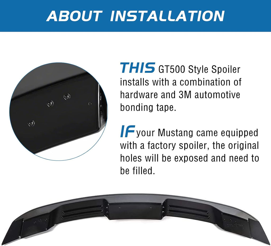 Glossy Black Rear Spoiler Wing for Mustang Coupe I73033