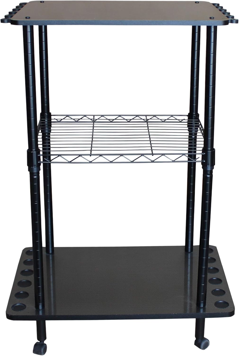 Black 12 Fishing Rod Tackle Cart X4128