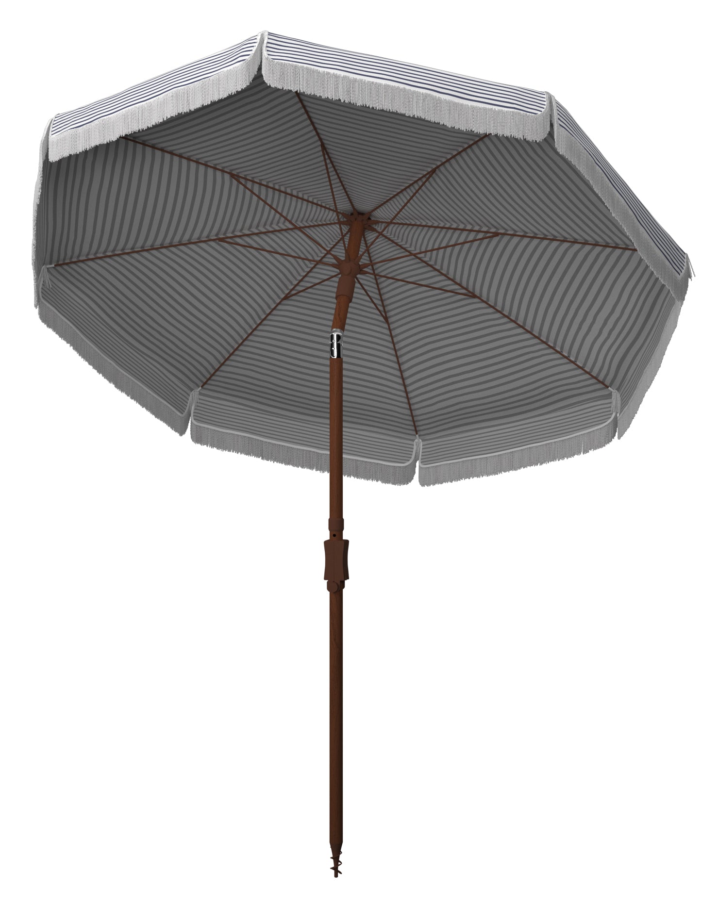 White/Navy Beach Patio Umbrella F8161