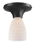 Dark Rust White Swirl Glass Semi-Flush Light U7230