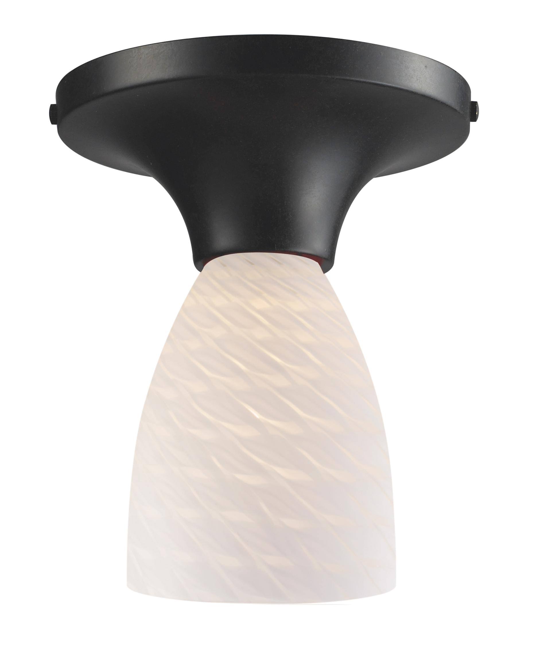 Dark Rust White Swirl Glass Semi-Flush Light U7230