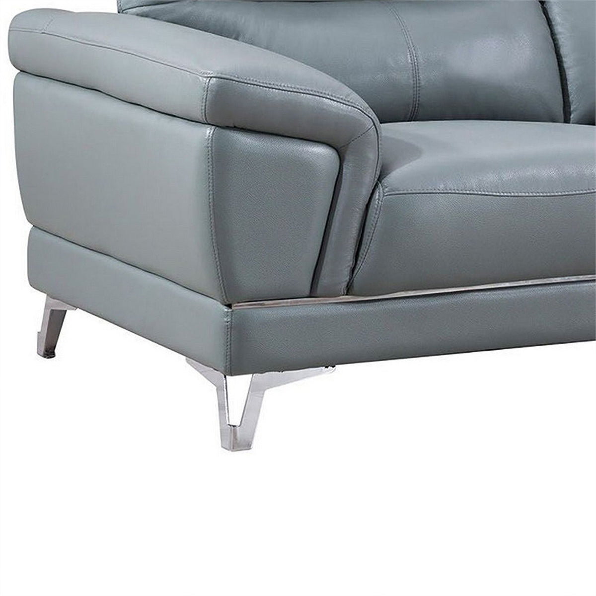 Gray Tufted Leatherette Loveseat B964