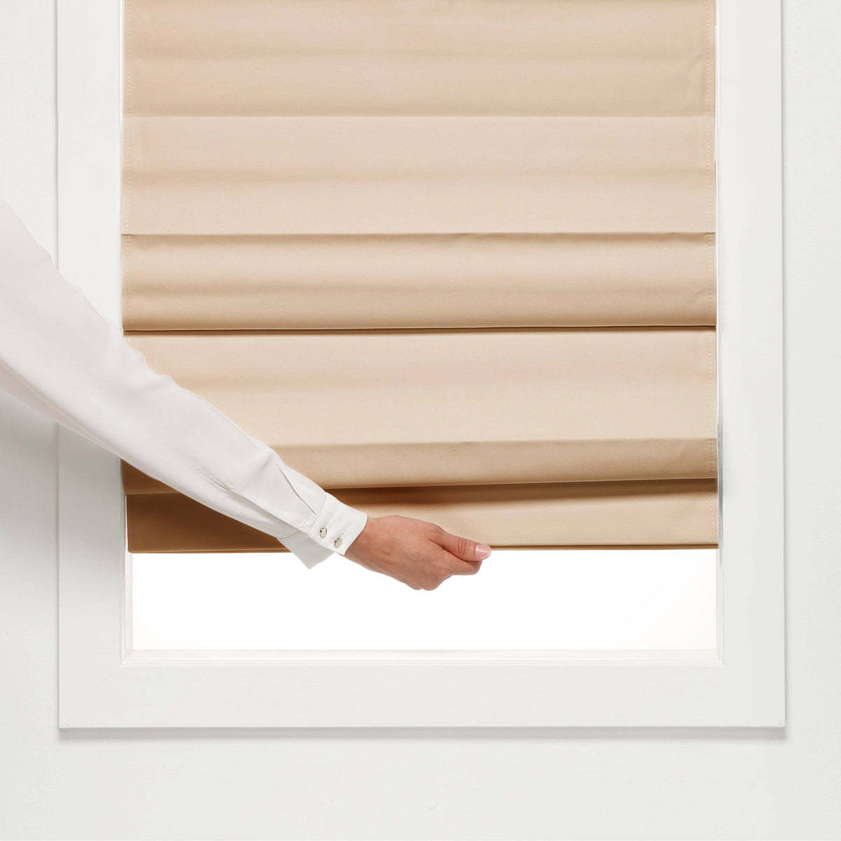 Khaki Insulating Cordless Roman Shade 34 x 72 W9393