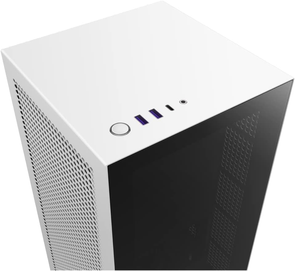 White Small Form-Factor ITX Case with Tinted Tempered Glass Front Panel W2723