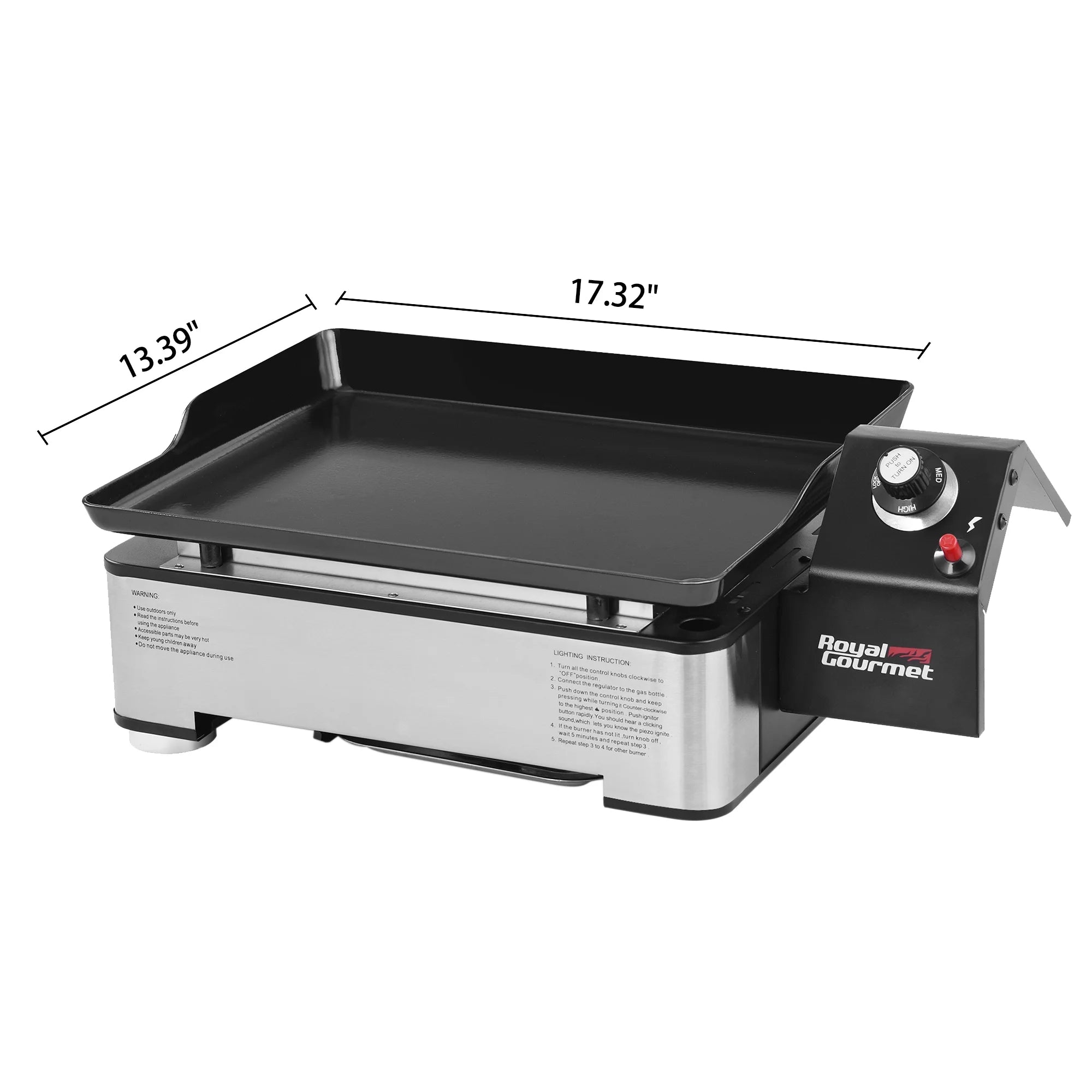 18" Portable Table Top Gas Grill Griddle E651871