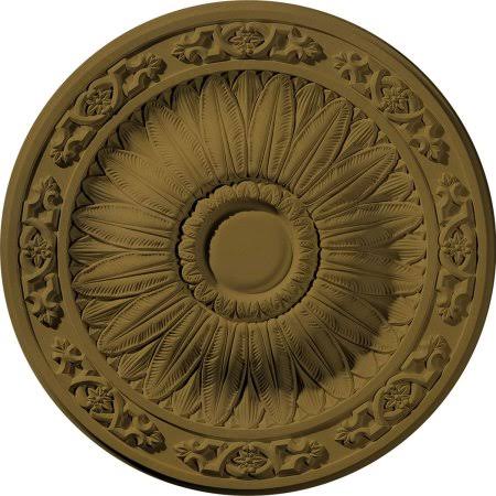 20 1/4 inch x 1 1/2 inch Hand-Painted Gold Ceiling Medallion V737