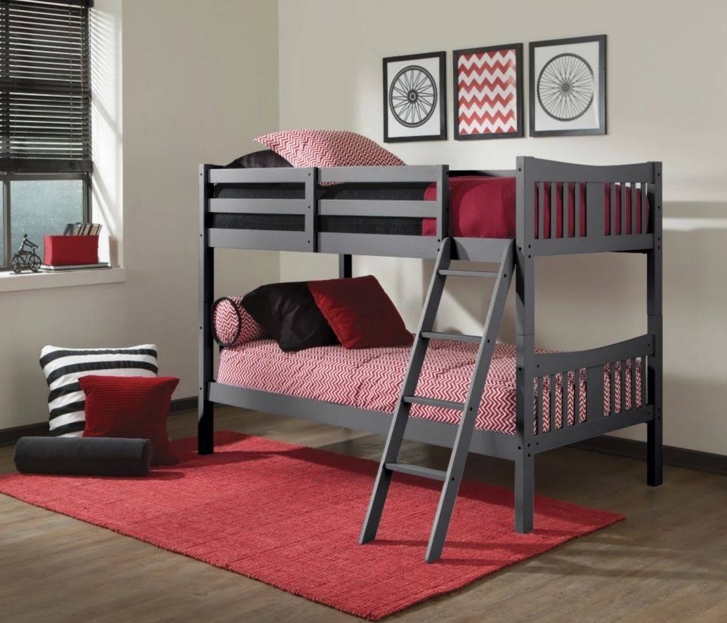 Twin Over Twin Bunk Bed, Gray U589