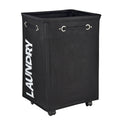 24" Wheeled Laundry Hamper Light Blue with Cotton Laundry Bag W1267