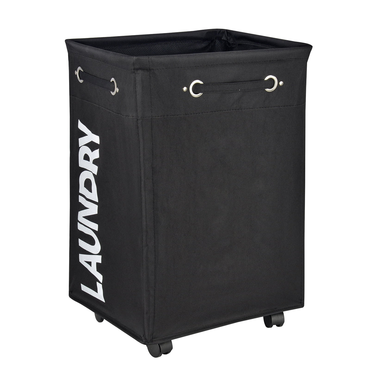 24" Wheeled Laundry Hamper Light Blue with Cotton Laundry Bag W1267
