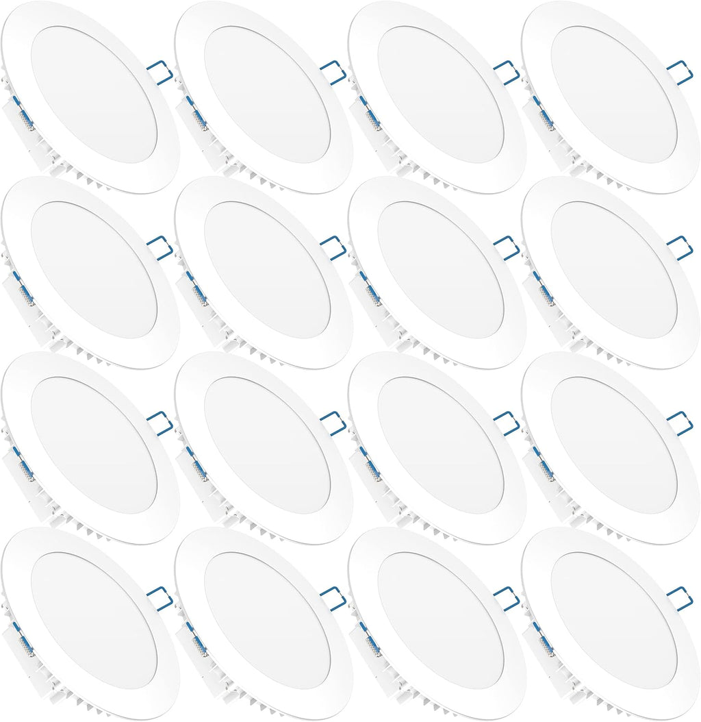 16 Pack 4 Inch Ultra Thin LED Recessed Ceiling Lights, 4000K Cool White, 10W, 650 LM, Dimmable B72124