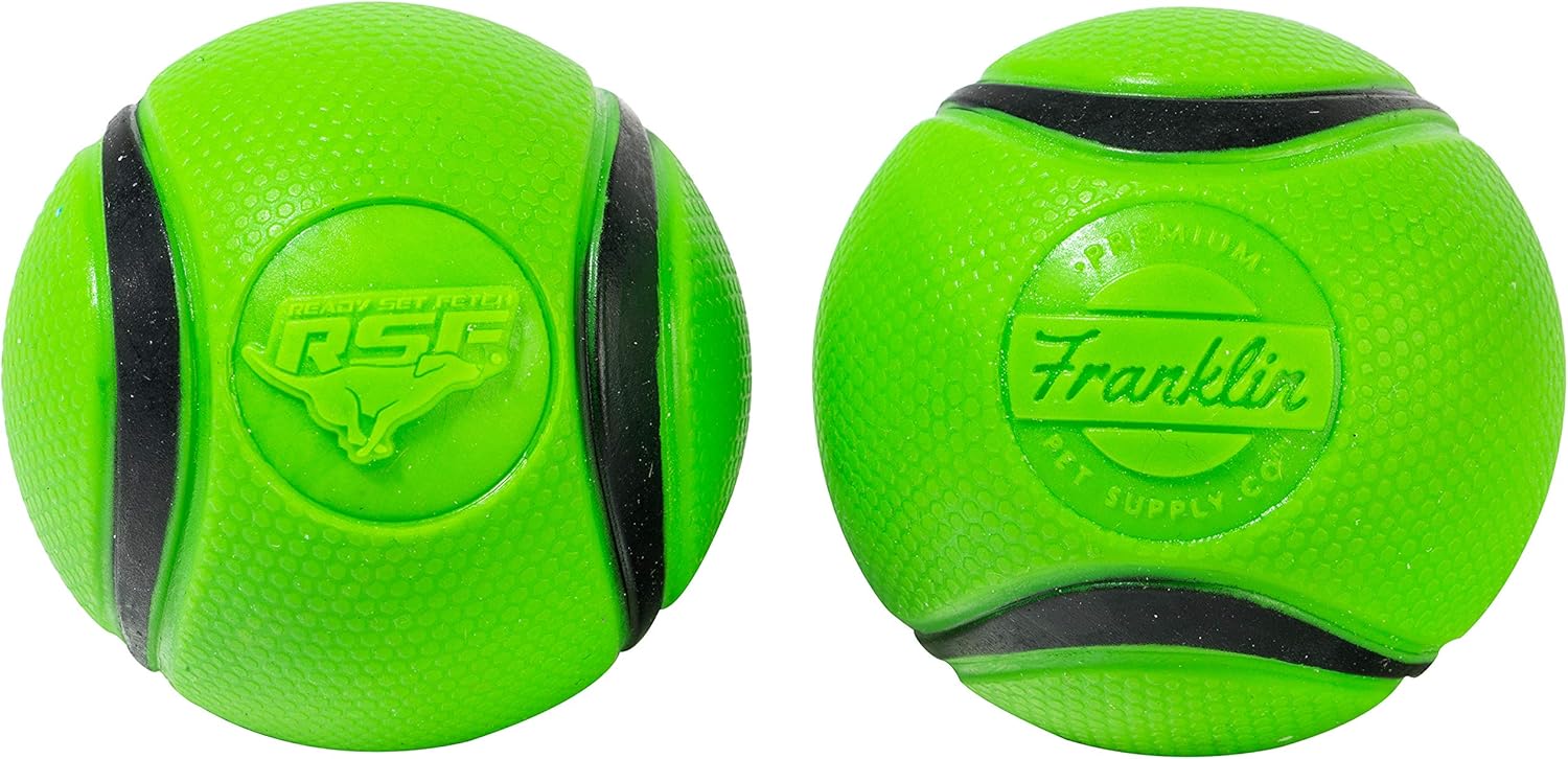 Green Rubber Dog Balls 2 Pack Y5730