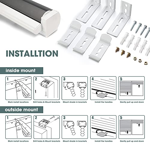 White 24" W x 72" H Cordless Zebra Roller Blinds Q16308