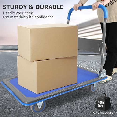Foldable Push Cart Dolly 330 lbs. Capacity Hand Truck H8715