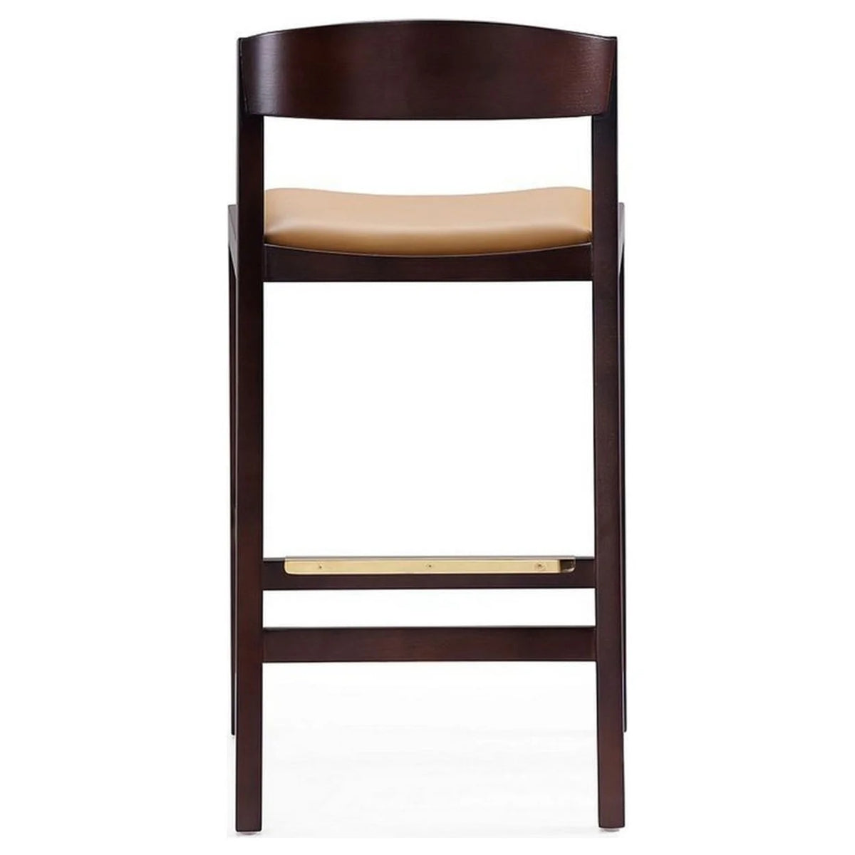 Camel and Dark Walnut Beech Wood Counter Height Bar Stool (Set of 2) T73579