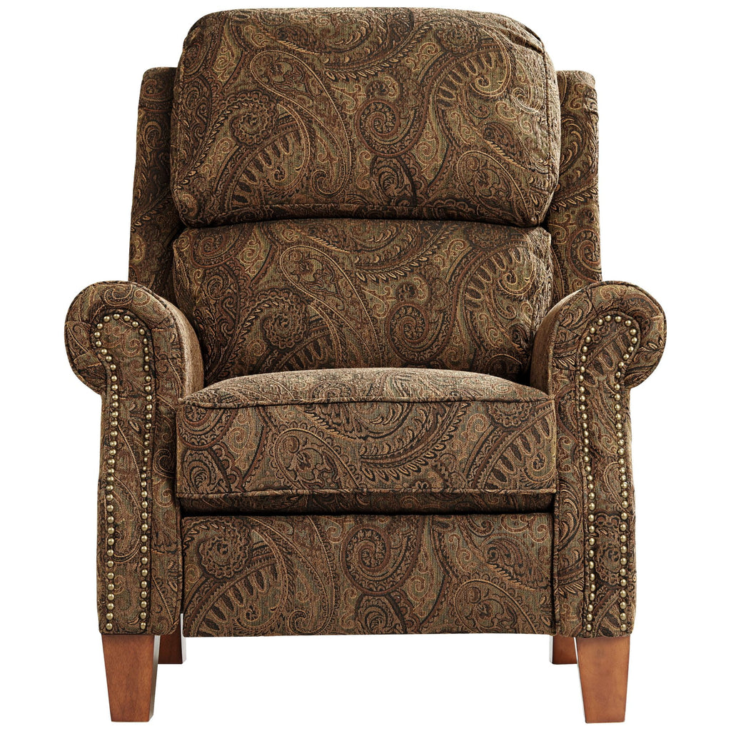 Warm Brown Paisley Patterned Fabric Recliner Chair X94940