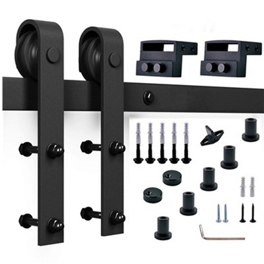 Paneled Wood Barn Door with Installation Hardware Kit L758665