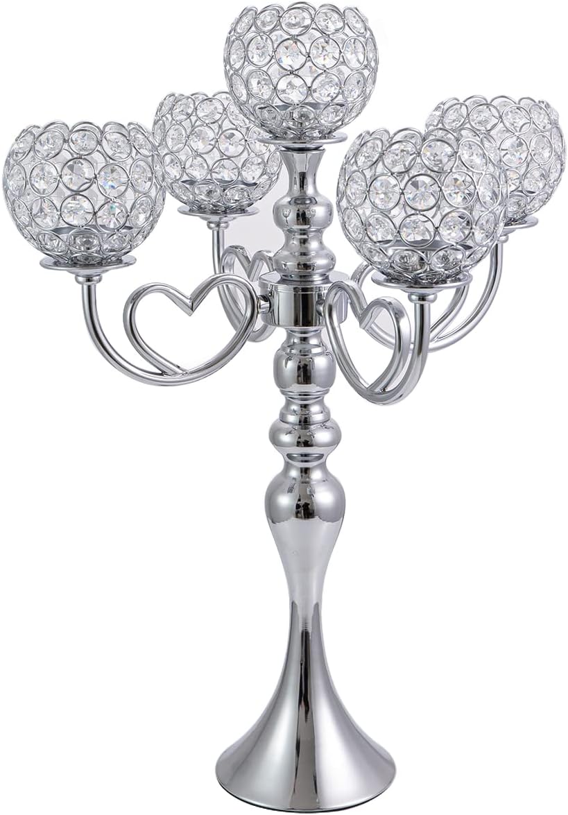 Gold Crystal Candle Holders, Pack of 2 M6701