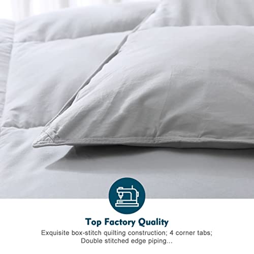 100% Organic Cotton Quilted Medium Warm King Comforter (106x90, Ivory White) U612305