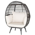 Oversized PE Rattan Egg Chair with Metal Stand and 4 Cushions J513927