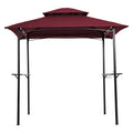 Burgundy Steel Frame Outdoor Grill Gazebo with Canopy V241