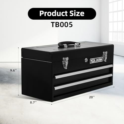 Black 3 Drawer Steel Metal Tool Box G2777