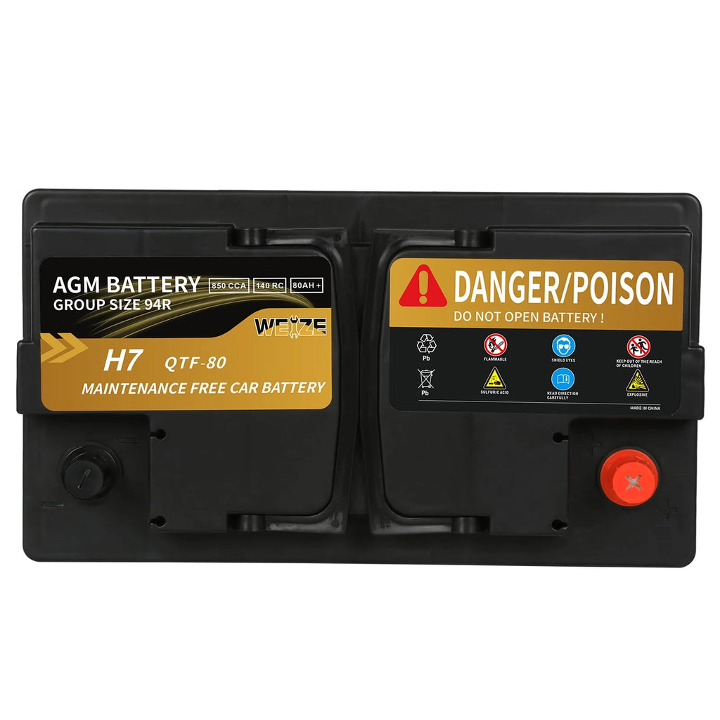 12v 80ah 140RC 850CCA AGM Automotive Battery A38493