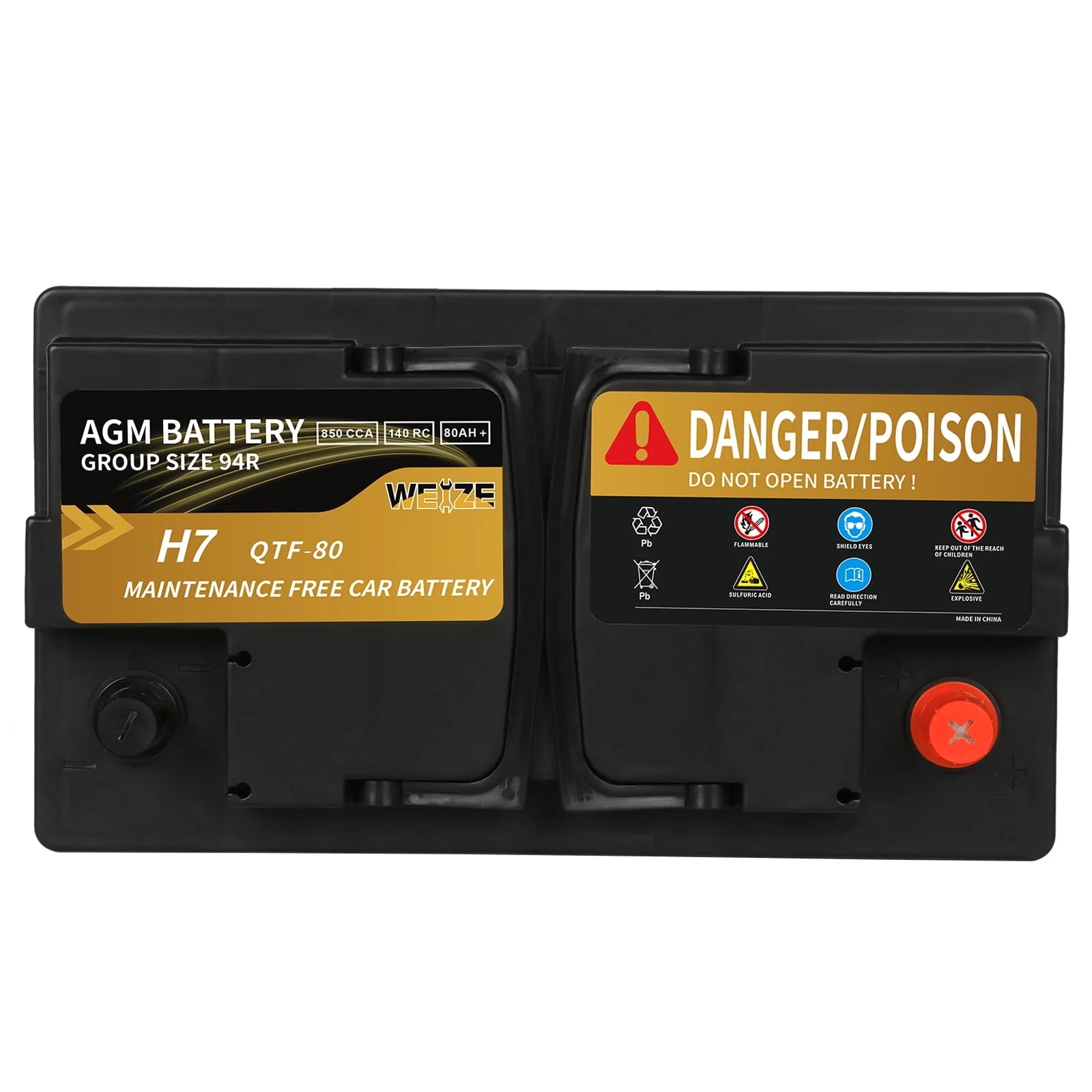 12v 80ah 140RC 850CCA AGM Automotive Battery A38493