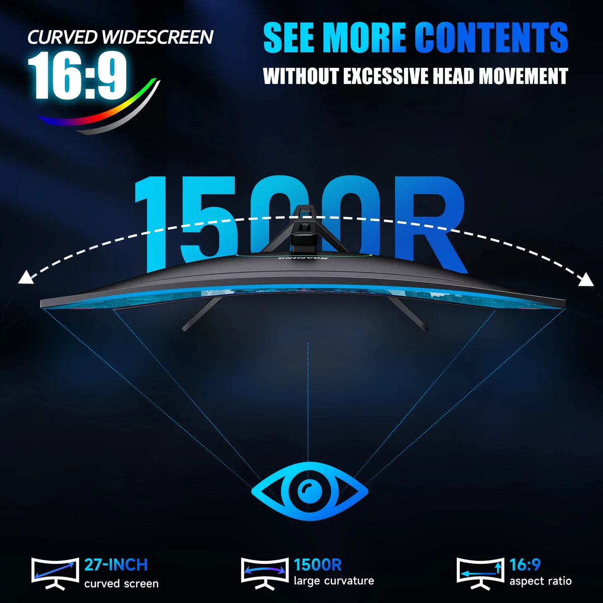 27-inch FHD VA Curved Gaming Monitor, 240Hz Refresh Rate, 1ms DisplayPort, HDMI, DP and Speakers A662