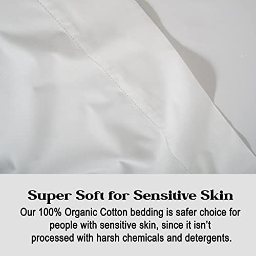 100% Organic Cotton Queen Size White Sheets 8 Pc I794230