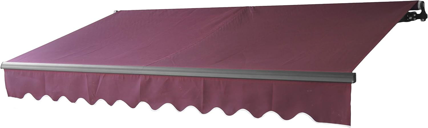 Red/White Stripes Retractable Motorized Patio Awning X39327