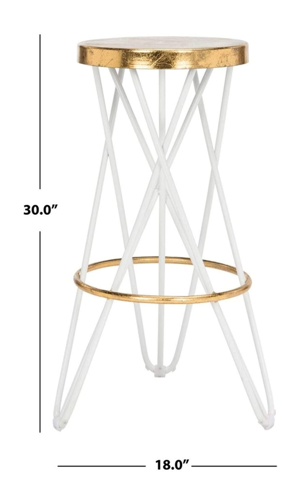 White Gold Leaf Bar Stool C175527