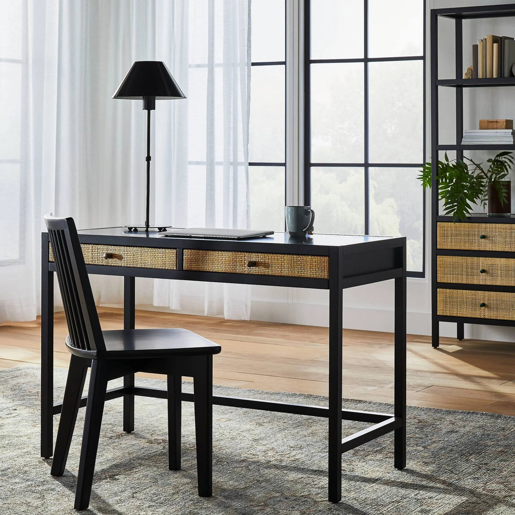 Black Writing Desk with Drawers A4321