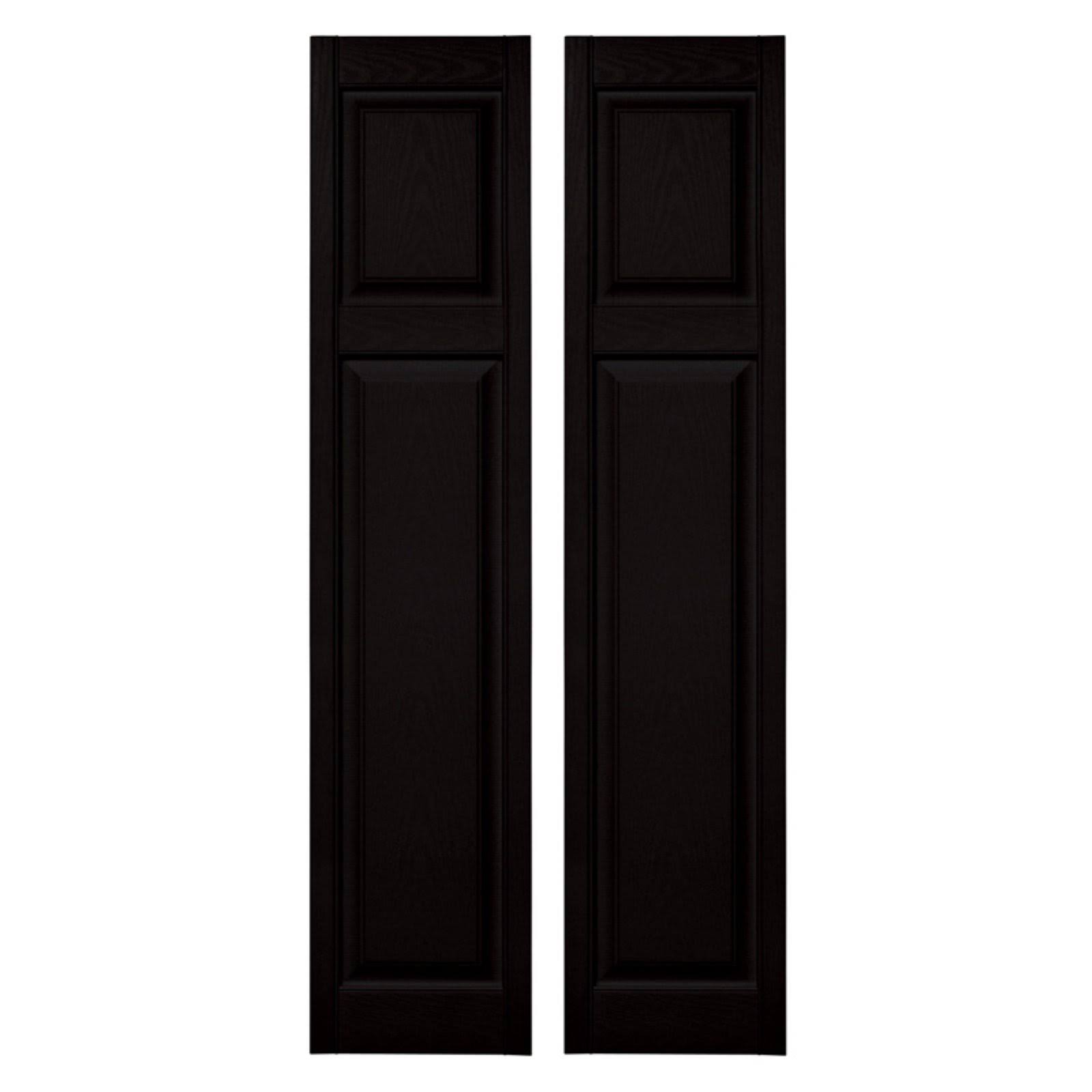 Black Raised Panel Vinyl Shutters I870922
