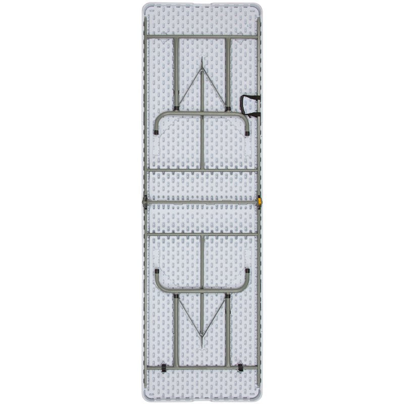 8-Foot Height Adjustable Bi-Fold Granite White Plastic Folding Table with Carrying Handle A1105