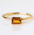 Dainty Stacking Ring 925 Sterling Silver Yellow Gold Plated Gemstone Jewelry P851046