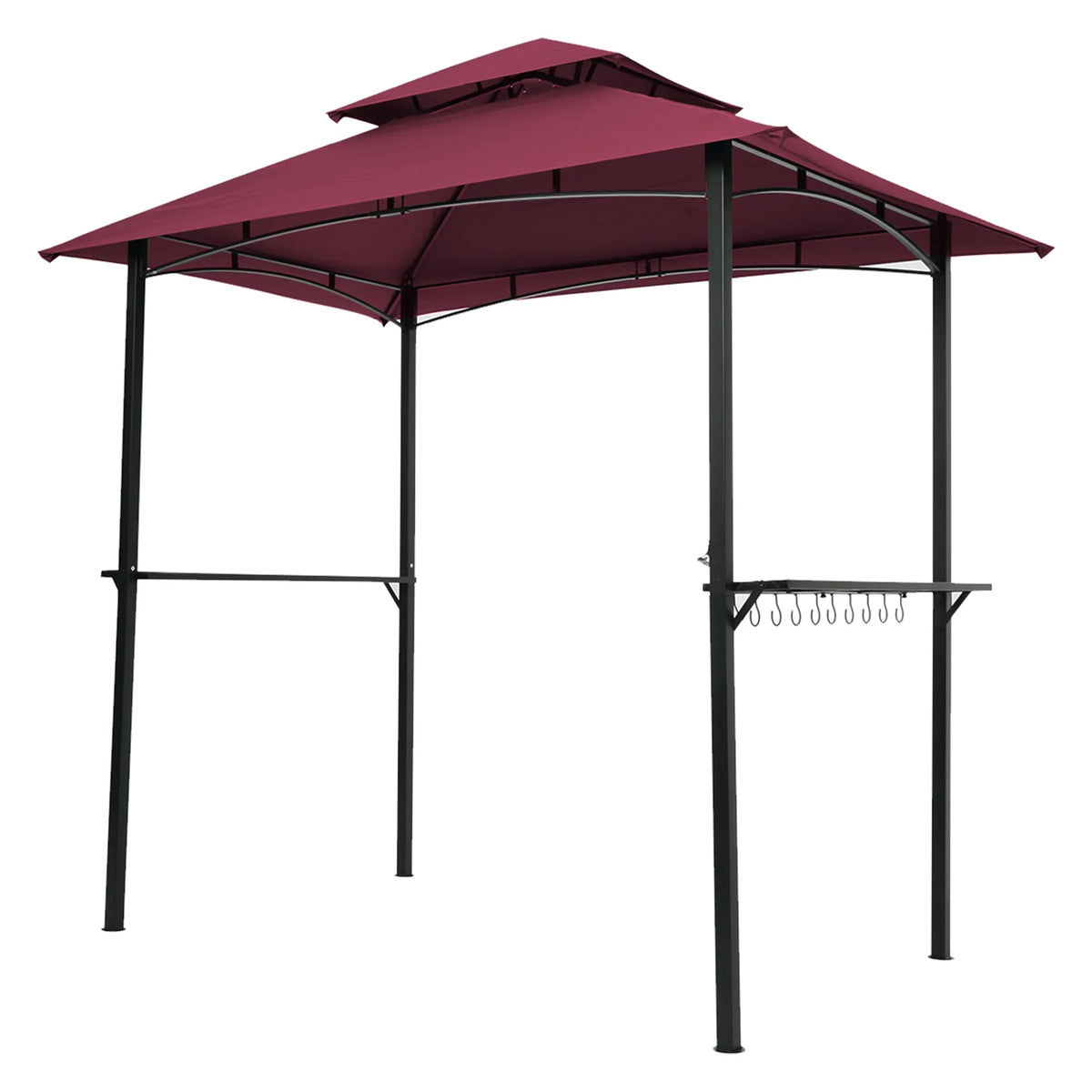 Burgundy Steel Frame Outdoor Grill Gazebo with Canopy V241