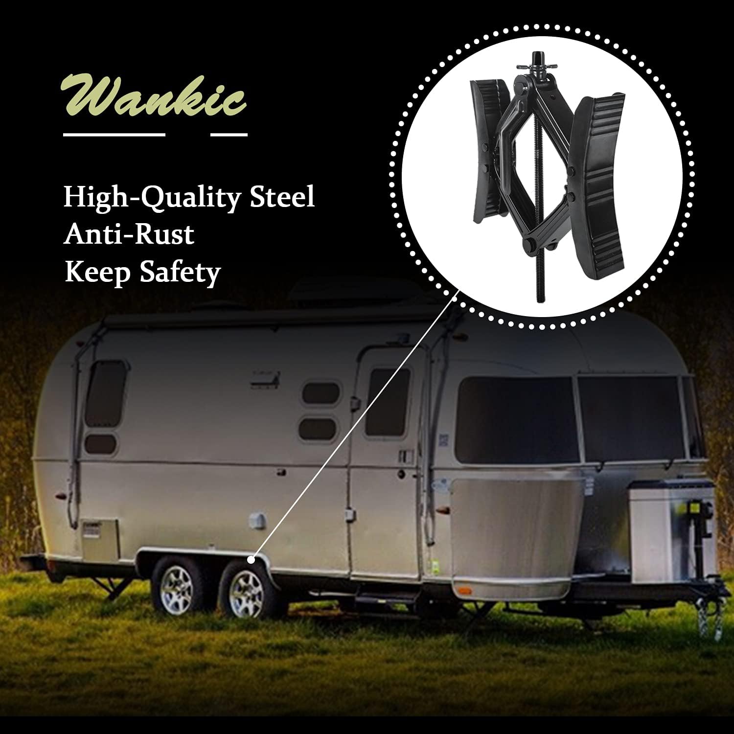 X Shaped Wheel Chock Stabilizers for RV Travel Trailer, Scissor 2 Sets with Accessories Pack of 2 Q9904