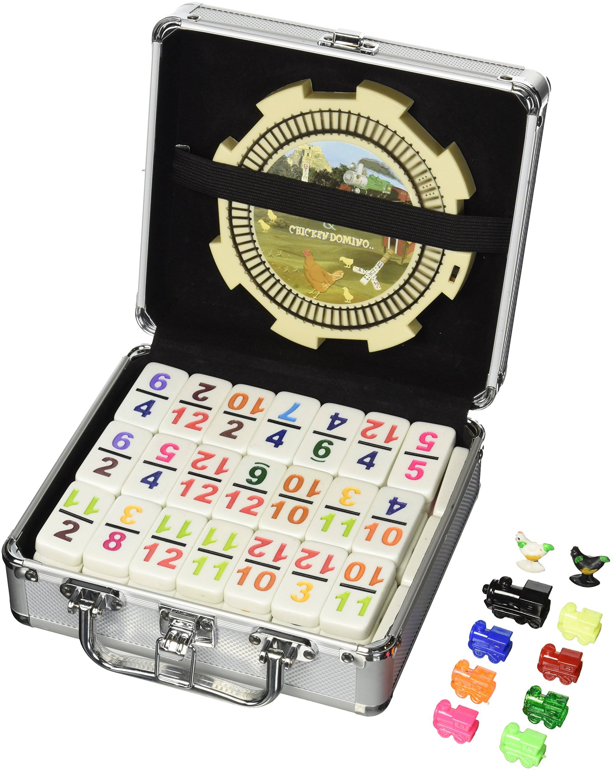 Double 12 Numeral Pro Size Mexican Train & Chicken Domino Set S8588