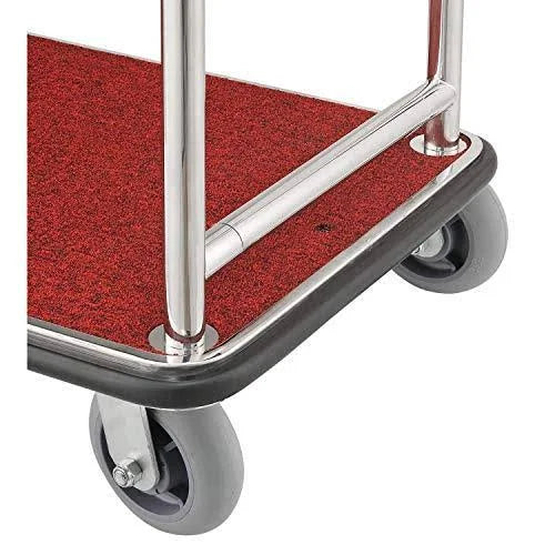 Silver Stainless Steel Bellman Cart with Rubber Casters A401