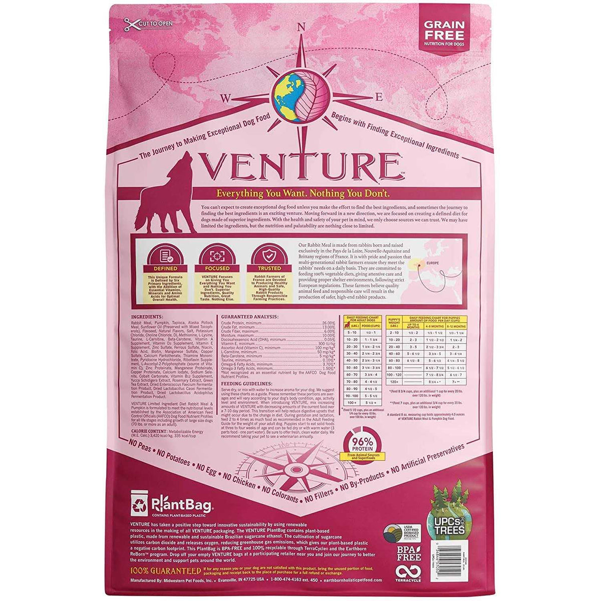 Grain Free Rabbit Meal Pumpkin Dry Dog Food H5804