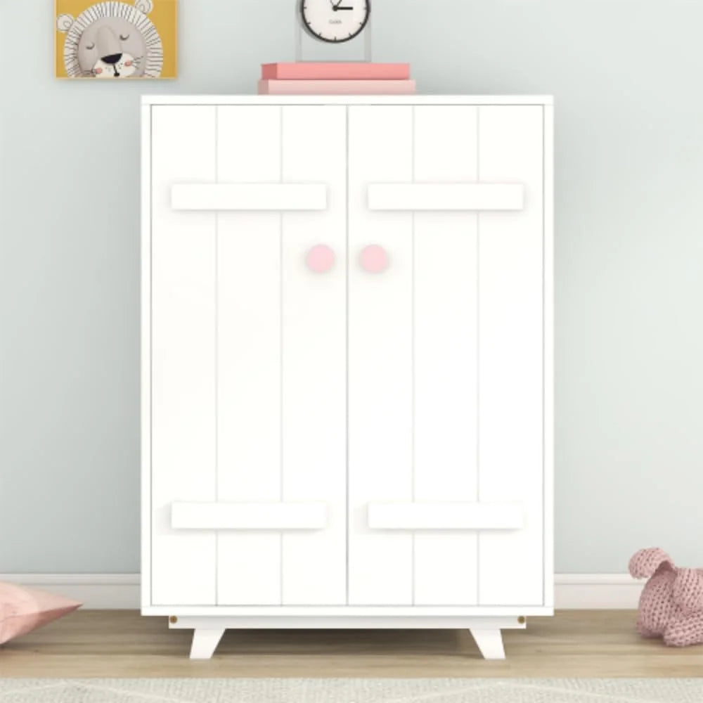 Wooden Wardrobe with Hanging Rods and Doors A7237
