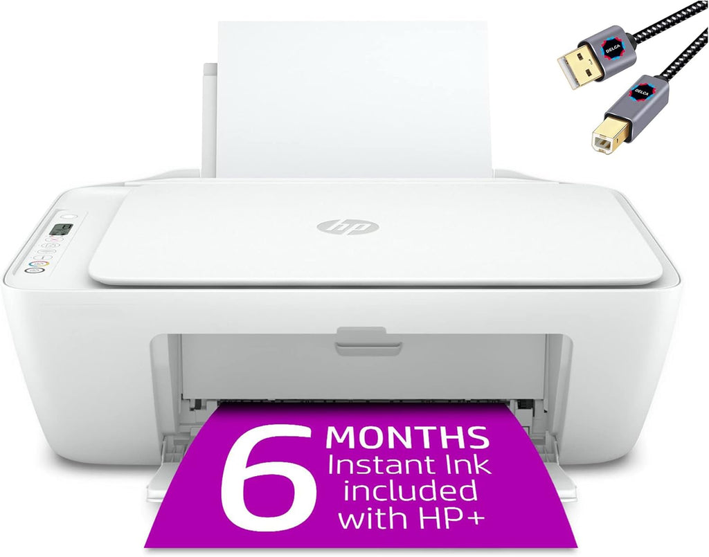 White Wireless Inkjet All-in-One Printer with Printer Cable O326803