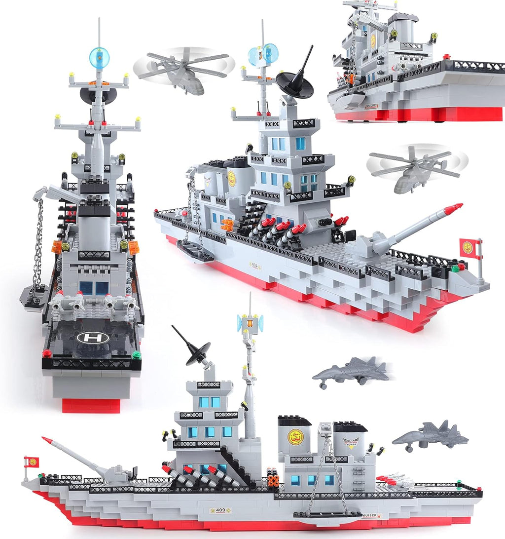 1131 Pieces Military Aircraft Carrier Building Blocks Set C4669