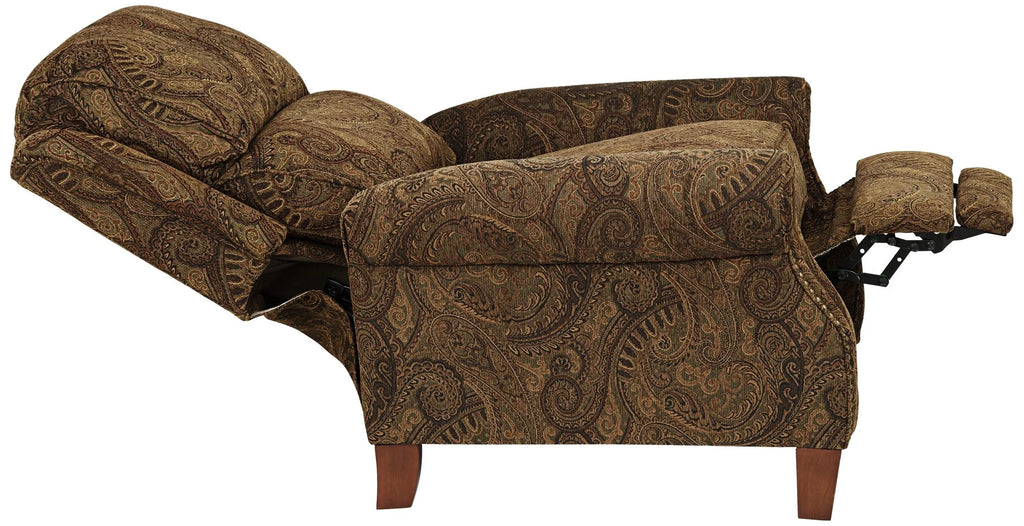 Warm Brown Paisley Patterned Fabric Recliner Chair X94940