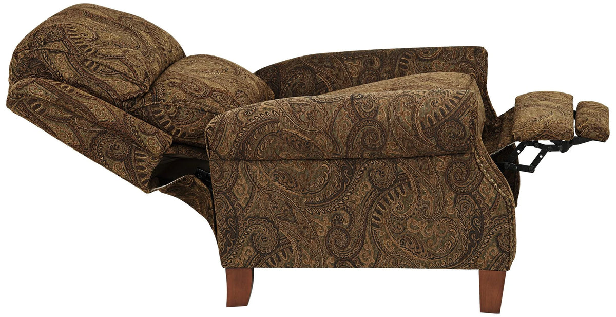 Warm Brown Paisley Patterned Fabric Recliner Chair X94940