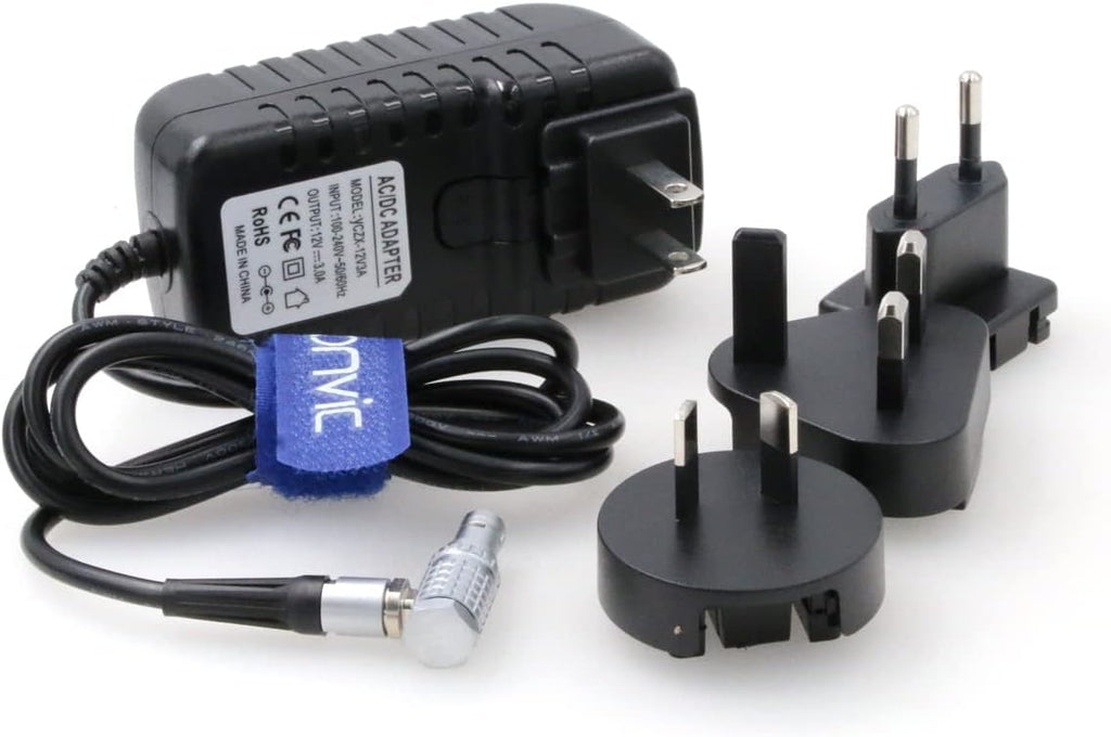 Right Angle 2 Pin to AC Power Adapter Cable with US EU Plugs K9564