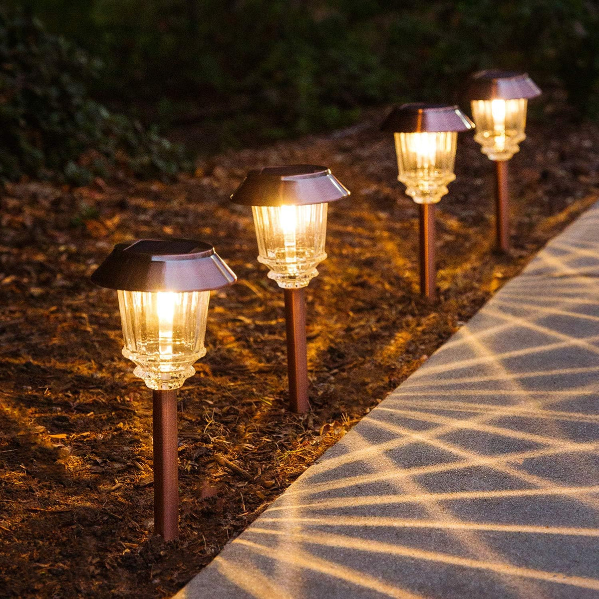 Solar Pathway Lights 4 Pack Outdoor Waterproof IP65 Warm White J180