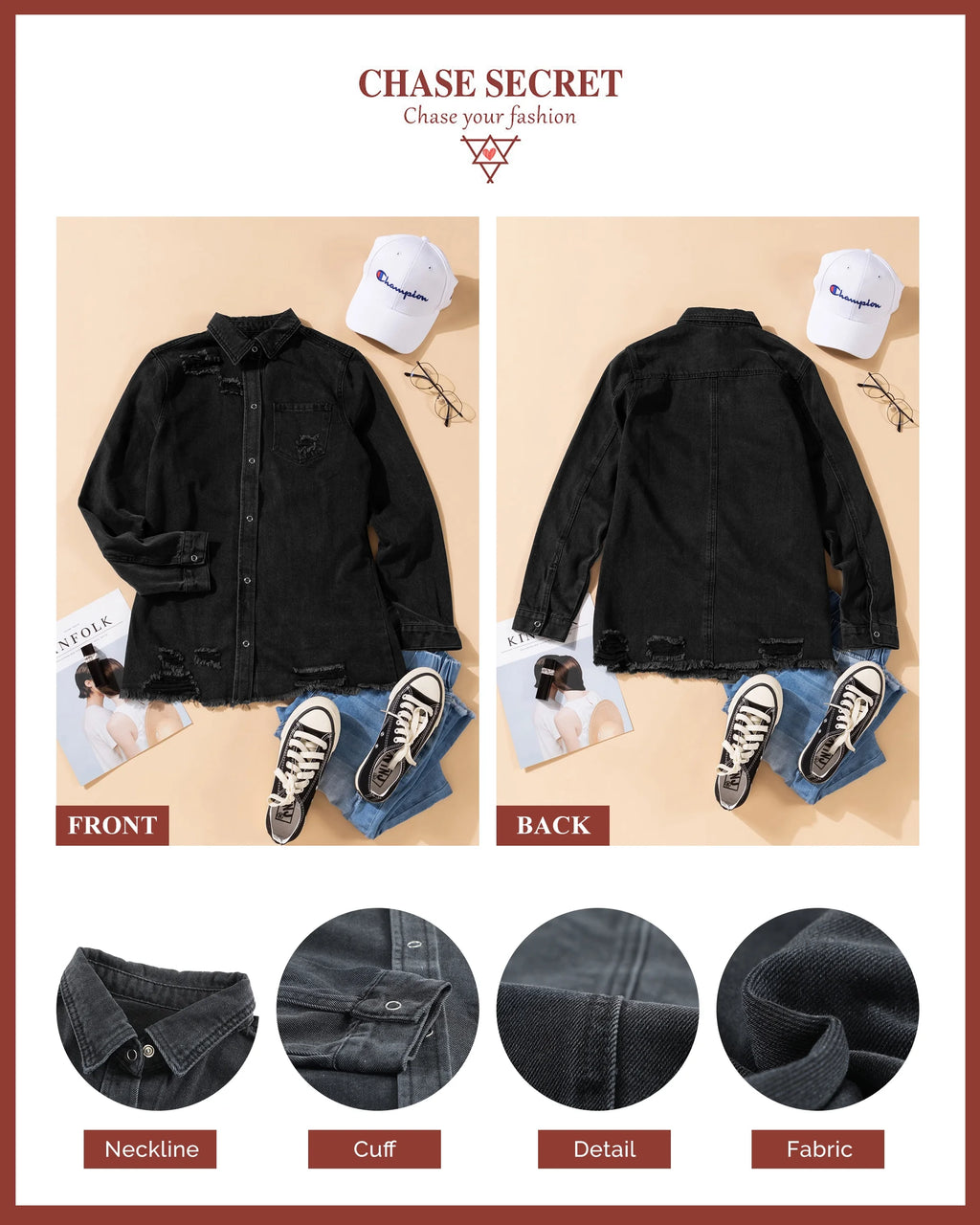 Distressed Denim Jacket S129740