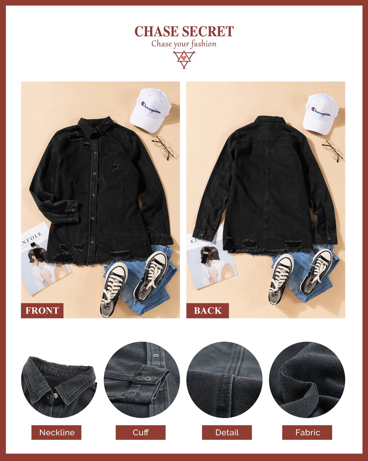 Distressed Denim Jacket S129740